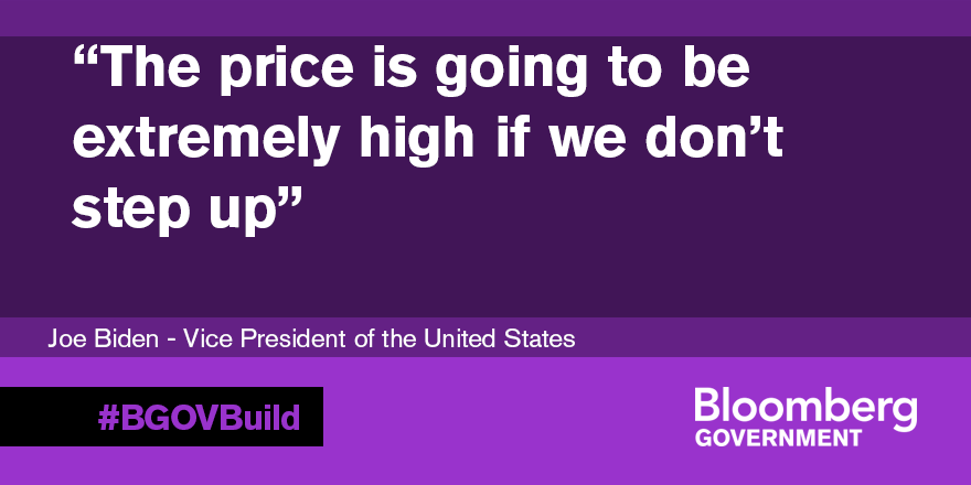 BGOV's tweet photo. A big thank you to @VP Joe Biden for speaking at #BGOVBuild this morning on US #infrastructure investment http://t.co/gAzMUVgBoz