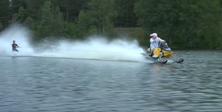 outside_watch's tweet photo. What the?! We don't recommend this (but it's cool!) http://t.co/pyUrdOohiK #snowmobile http://t.co/EftrzBME6S