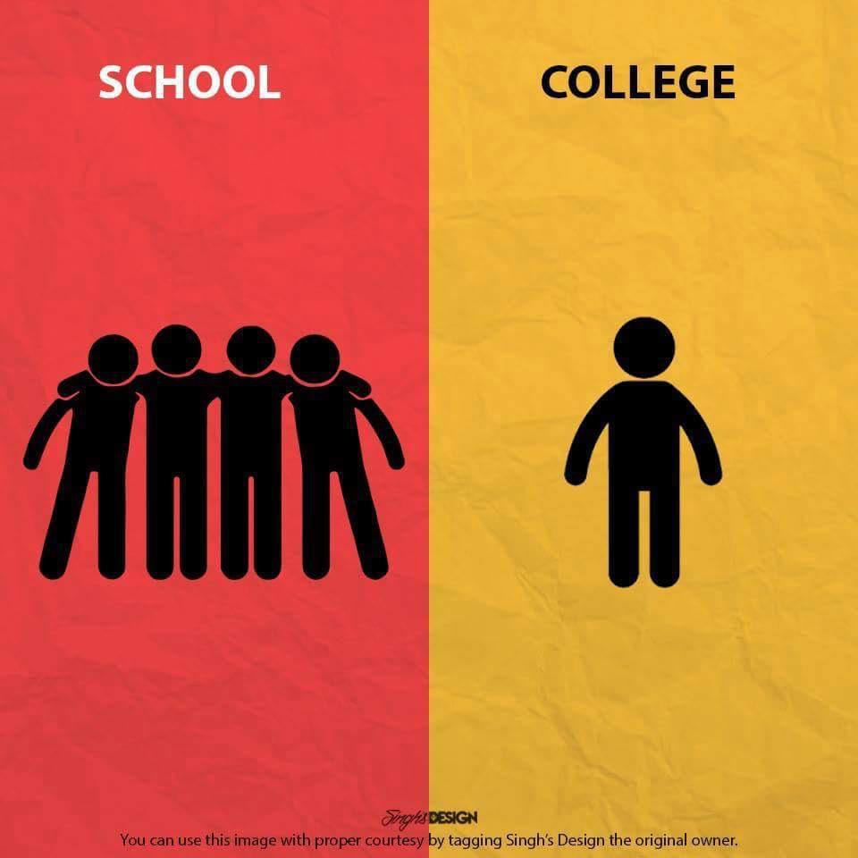 AbdulrahmanIbh's tweet photo. "الفرق بين المدرسة والكلية او الجامعة" http://t.co/8u5BcjPoo3