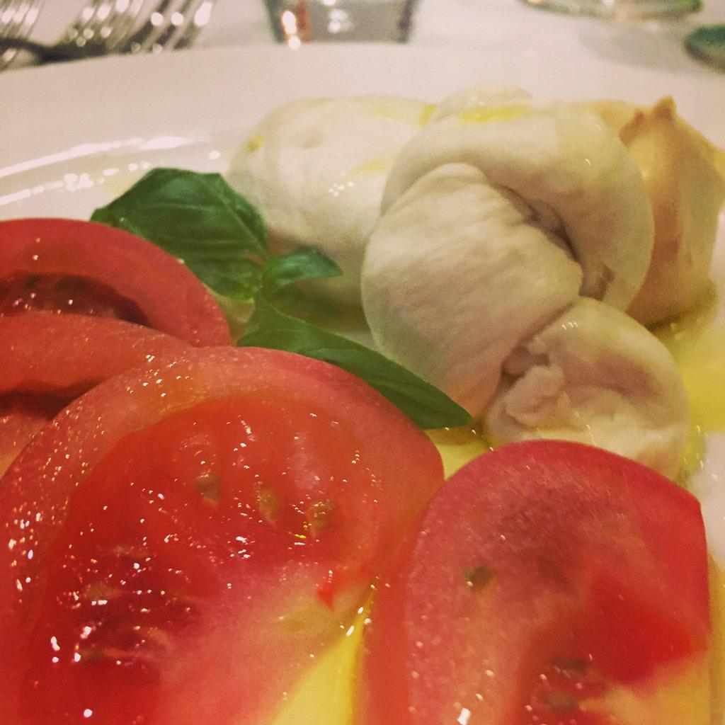 The famous Italian tomatoes & 3 kinds of buffalo. Really liked the smoked one. #foodie #italyadventures