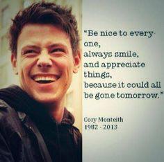 Happy Birthday Cory Monteith you will always be our angel  and we deeply miss you 