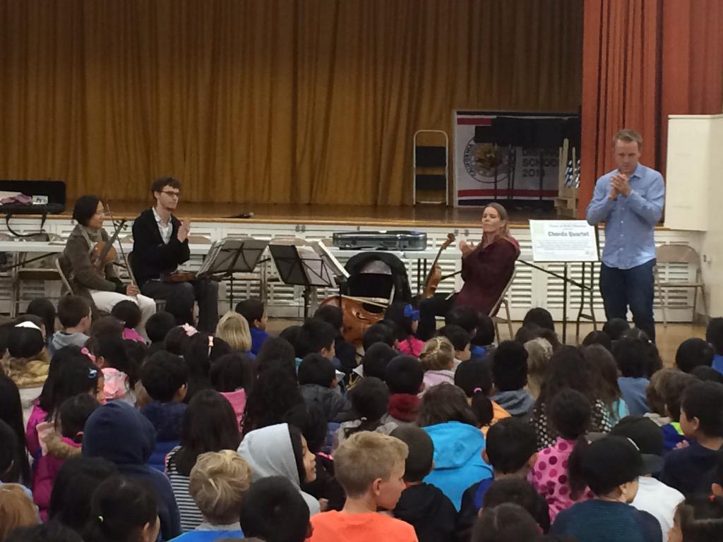 Kohl Mansion Music's program brings Chorda String Quartet to our school.