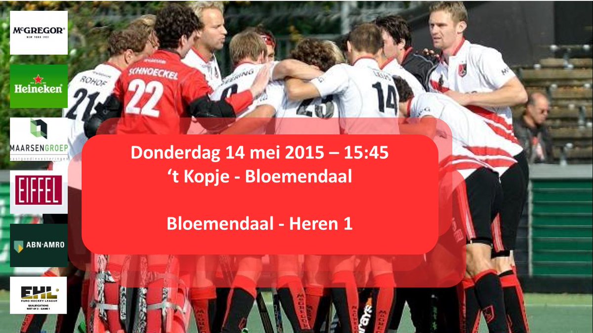 <a href="/AHBC_heren1/">AH&BC</a> gaat voor dat laatste <a href="/EHLHockeyTV/">Euro Hockey League</a> ticket.

Donderdag @hcbloemendaal game 1.

facebook.com/events/1131510…