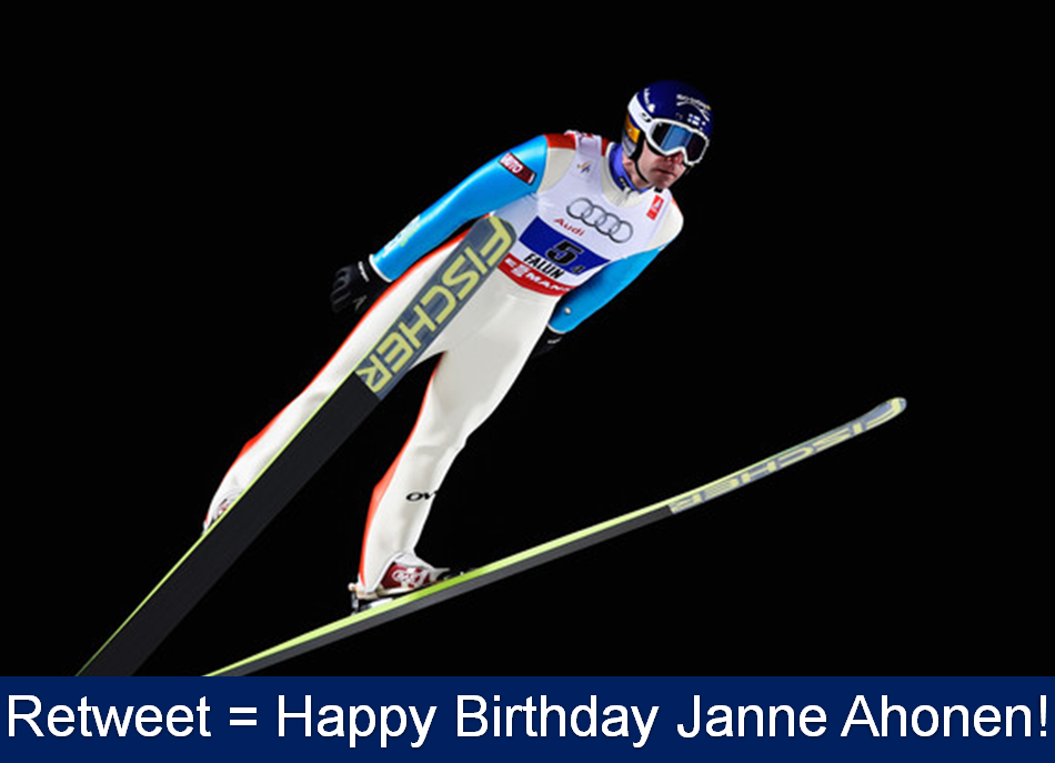 Today, we celebrate the 38th Birthday of Finnish ski jumper Janne Ahonen!
Remessage = Happy Birthday Janne! 