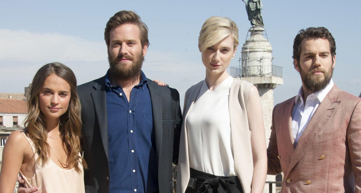 JustJared's tweet photo. Henry Cavill and Armie Hammer both sported full beards for #ManfromUNCLE promo in Rome: http://t.co/U1GHyczJom http://t.co/LyL6N5Qx7r