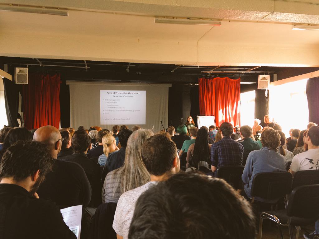 joelalexsmith's tweet photo. Emma Runswick now explaining the process of privatision @SaveOurNHSMCR #SaveOurNHS #ToriesOutNow http://t.co/M8U19l0IAg