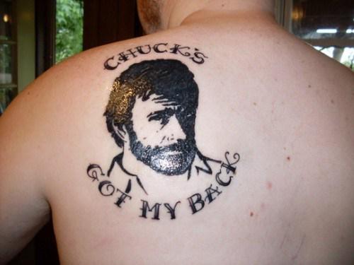 WTFTattoos's tweet photo. When Alexander Bell invented the telephone he had 3 missed calls from Chuck Norris. http://t.co/30VIUPXuzl