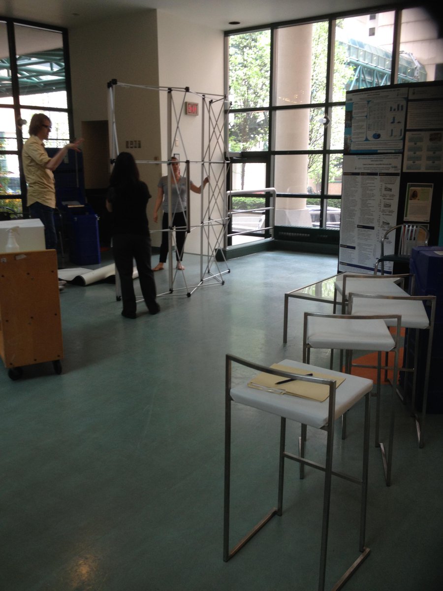 Setting up a lounge for #NursesWeek Every year we do this event &amp; it's a privilege :) #ThankANurse #sitra #barstools