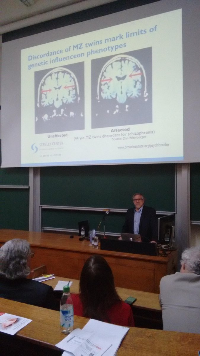 GHSMatKCL's tweet photo. #StevenHyman #AnnualLecture Discordance monozygotic twins mark limits of genetic influence phenotypes #Schizophrenia http://t.co/r5mILglL4O