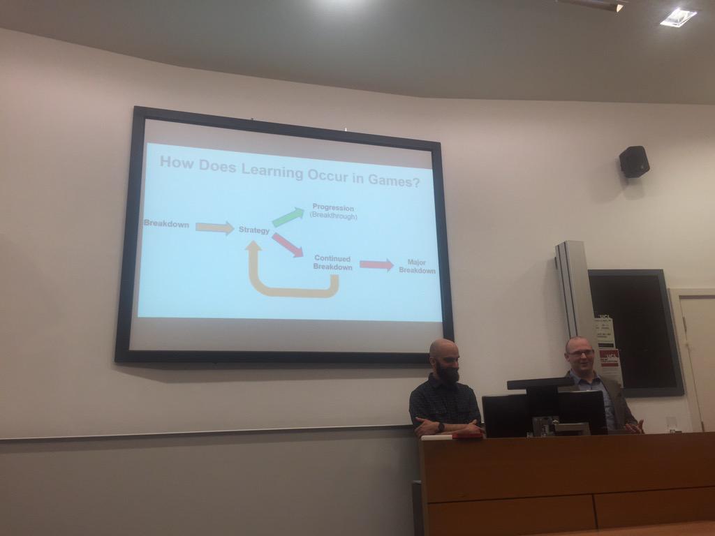 ResearchThing's tweet image. How does learning occur in games, and then how to get from a breakdown to a breakthrough #studentux Tom, Ara