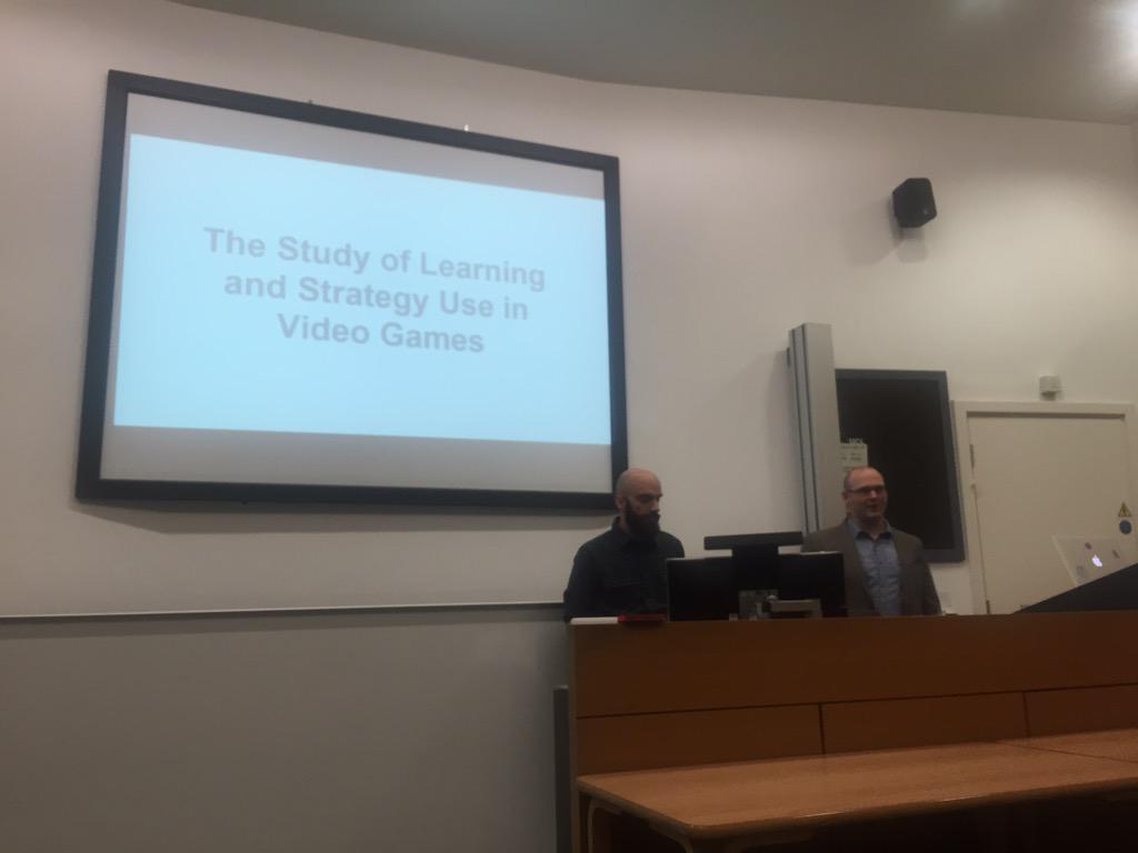 ResearchThing's tweet image. . @tomothy1984 and Ara, our first speaker for the evening #studentux #games