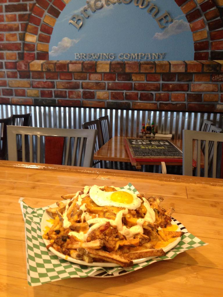 Today's amazing special is the pulled pork chili cheese fries topped with a sunny side up egg. Pairs with ESB