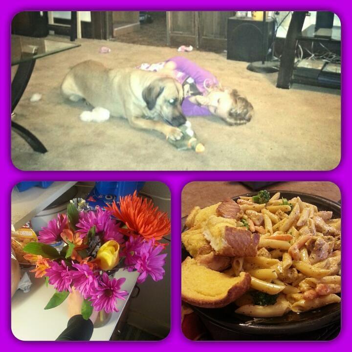 KimPickens23's tweet photo. Best mothers day ever. Family cuddles, beautiful flowers, and cajun chicken pasta made fresh from scratch. #Blessed http://t.co/dwt8rGgNrF