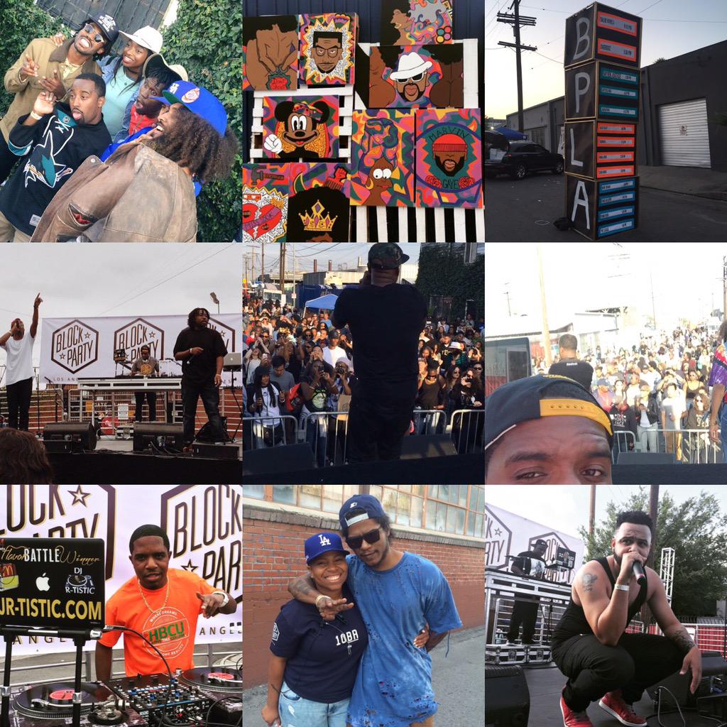 DJRTistic's tweet photo. Pics from #BlockPartyLA w/ @TalibKweli @abdashsoul @CurtissKing @TheLeagueLA @overdoz n me on the tables http://t.co/caEbzpdXit