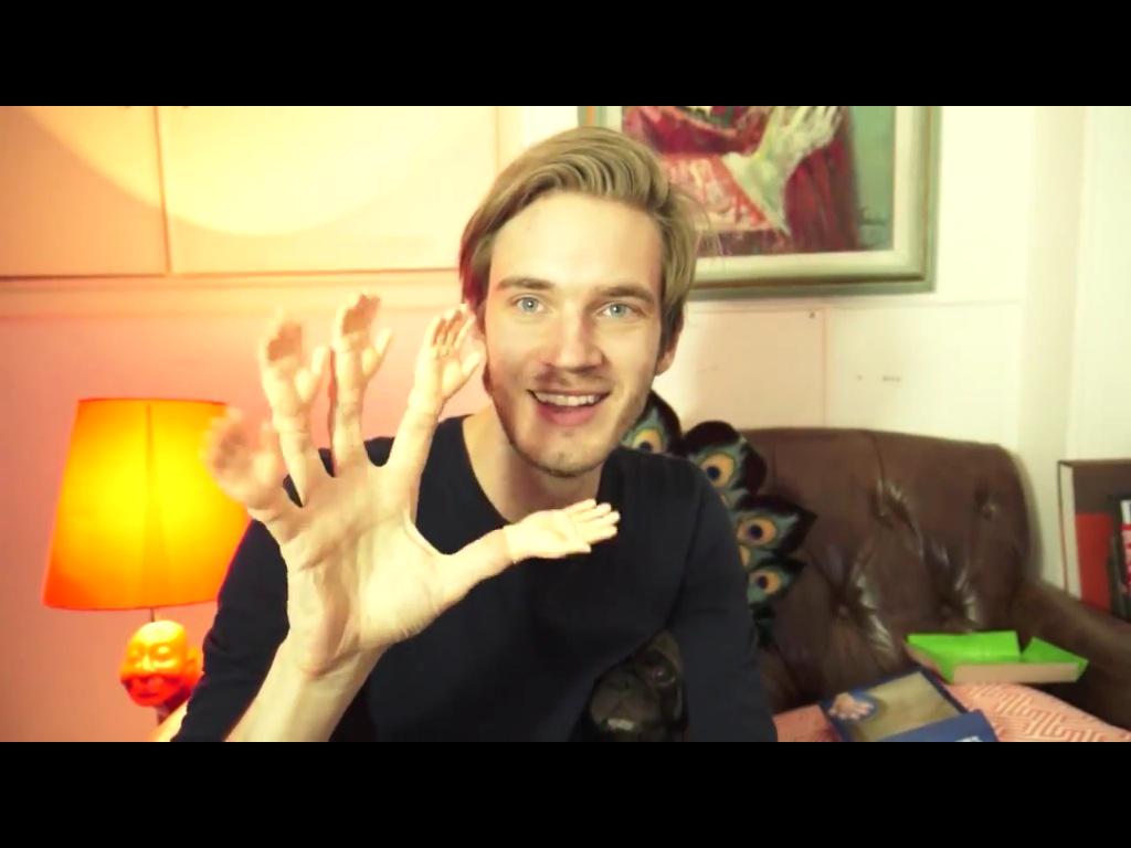 SarahClode's tweet photo. This video was hilarious, loved it.  
Did anyone else notice edgar under @pewdiepie arm 😂❤️ http://t.co/DBv28vihs1