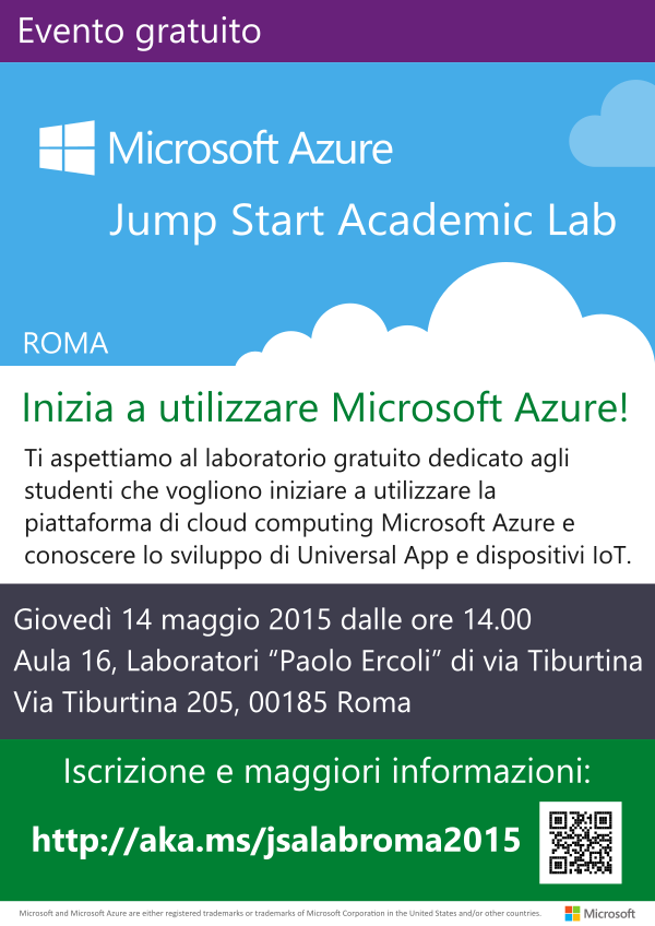 TiburDSP's tweet photo. Roma 14 maggio: evento gratuito per studenti, anche principianti, su #Azure e sviluppo App! http://t.co/2qZqbDG8Ou http://t.co/PIXZFiwyEK