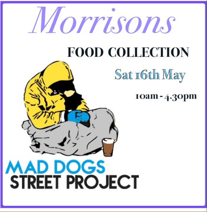 MDSPoldaccount's tweet image. This Sat 16th May @MadDogsHomeless are collecting non-perishable food donations @Morrisons #Chorlton #HomelessProject