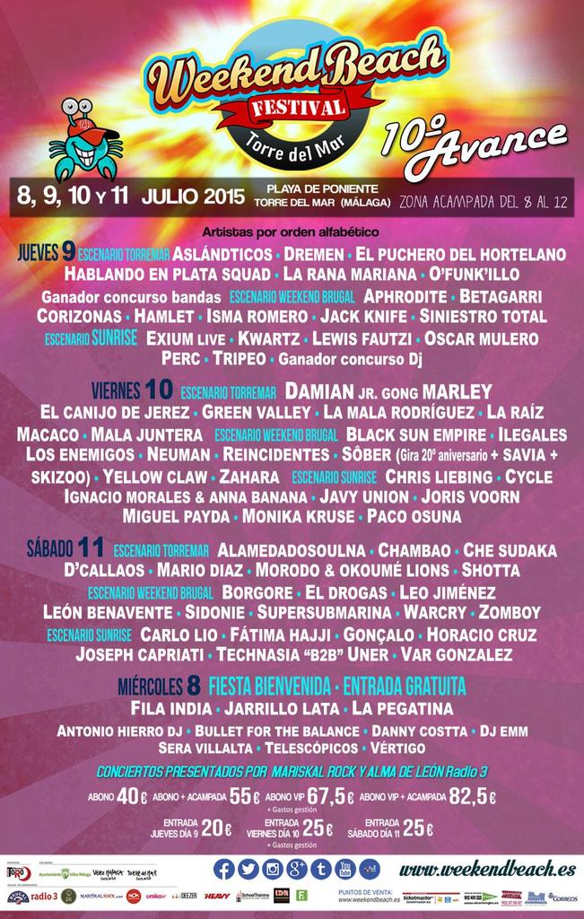 AllMusicSpain's tweet photo. #SORTEO: ¡RT + FOLLOW y participa para conseguir dos abonos de @weekendbeachfes! http://t.co/Dc3l8PxMW4