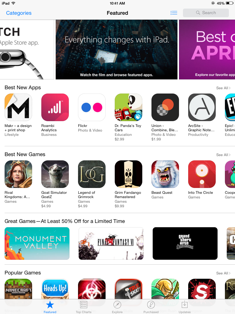 robertmason's tweet photo. I don't always use the iOS App Store, but when I do, I see @Roambi front and center... http://t.co/1PuUvt5HQ4