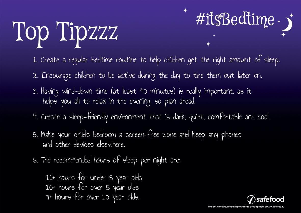 ConefreyPharmac's tweet image. How many hours #sleep should your child be getting? @safefood_eu has put this handy infographic together! #itsbedtime