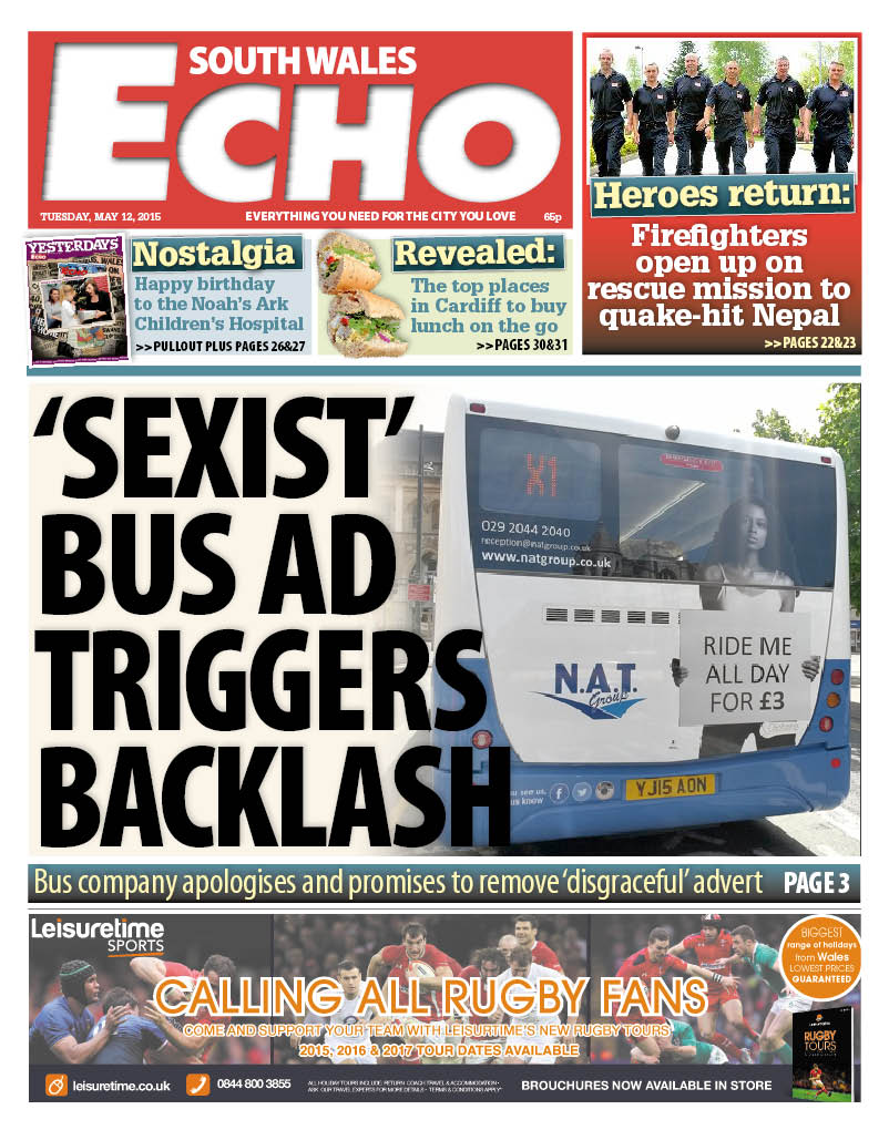 WalesOnline's tweet image. Tomorrow's South Wales Echo front page