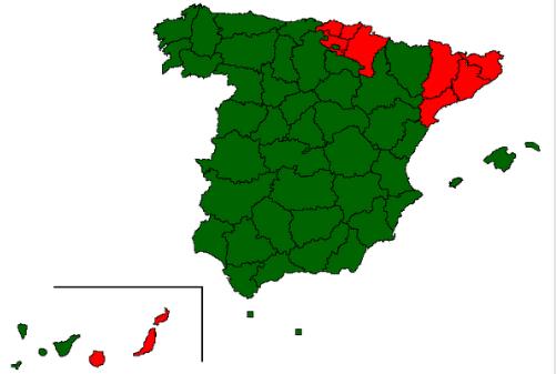 ingeniero_boss's tweet photo. En rojo lo lugares donde es imposible aprobar ingeniería a la primera. En verde lo mismo, pero en verde. http://t.co/RkF0IO1nqi