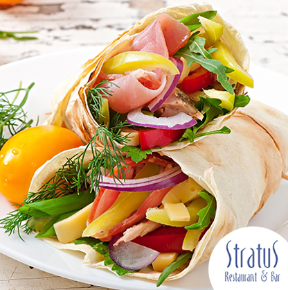 StratusCA's tweet photo. How #Tasty does this wrap look? Want one? Come to Stratus Restaurant and Bar in #Carlsbad.
http://t.co/k4OSiF6aTU http://t.co/6vRtC4S1Jz