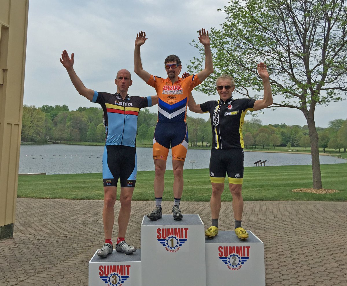 teamspinohio's tweet photo. RATL#3 - Tom Keller on the Top Step of the Podium Masters 50+! Congrats Tom &amp; Team! #spinbikeshop #startlightapparel http://t.co/vceRXfOyVA