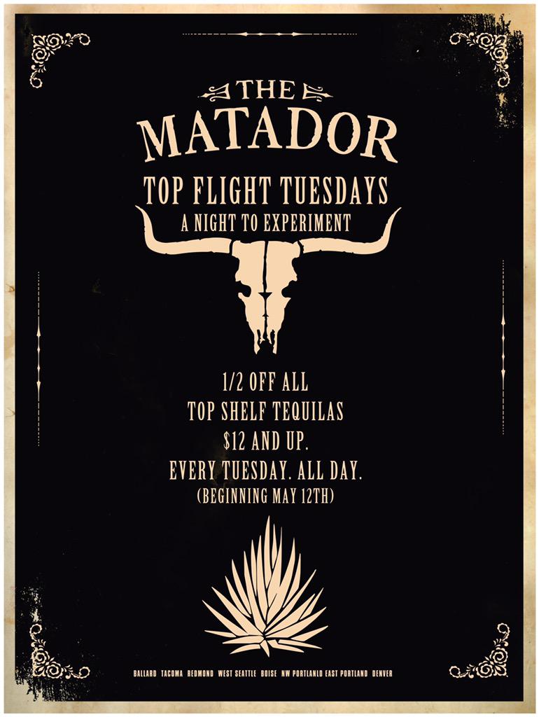 MatadorDenver's tweet photo. Starting tomorrow! Leave your comfort zone at the door. #tequilatime #tequilatuesday #whatsyourtequila http://t.co/VVpjnW34xK