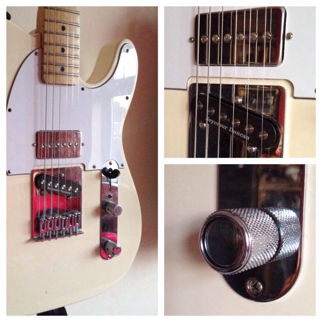 GearGawker's tweet photo. Gawkable. @musegeek: #fendermods @BKPickups Stockholm P90,  @SeymourDuncan STL-3, @Fender S1 switch in a MIM Tele http://t.co/LsEIR9LD2Y