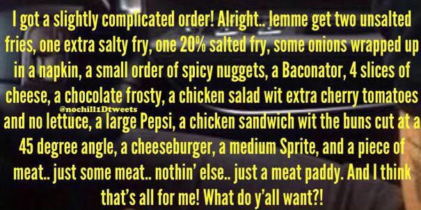 Why do I feel that this would be Stark ordering at Wendy's via drive thru in his IronMan suit?