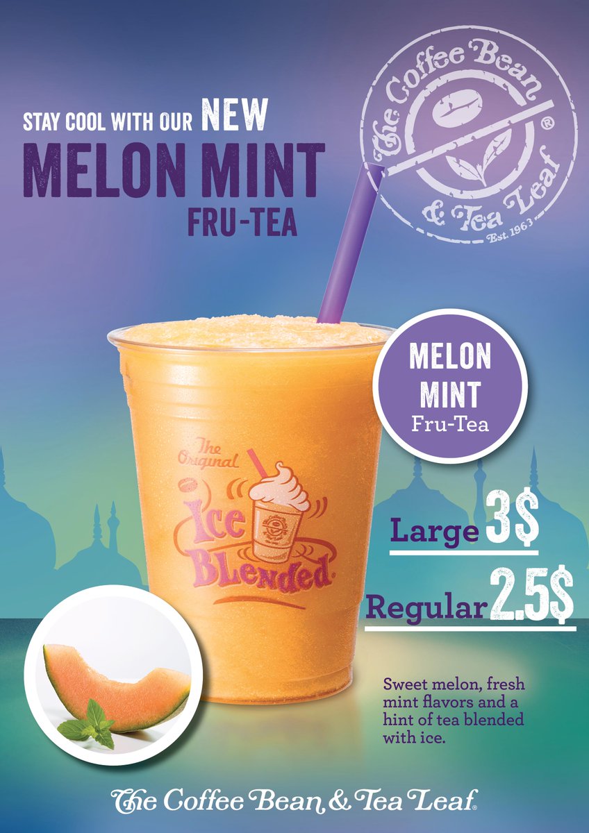 CBTLKH's tweet photo. Good Morning ! Come to taste our #MelonMint available in all Coffee Bean & Tea Leaf ! Only 2.5$ and 3$ Enjoy it ! http://t.co/91LQS1JsNt