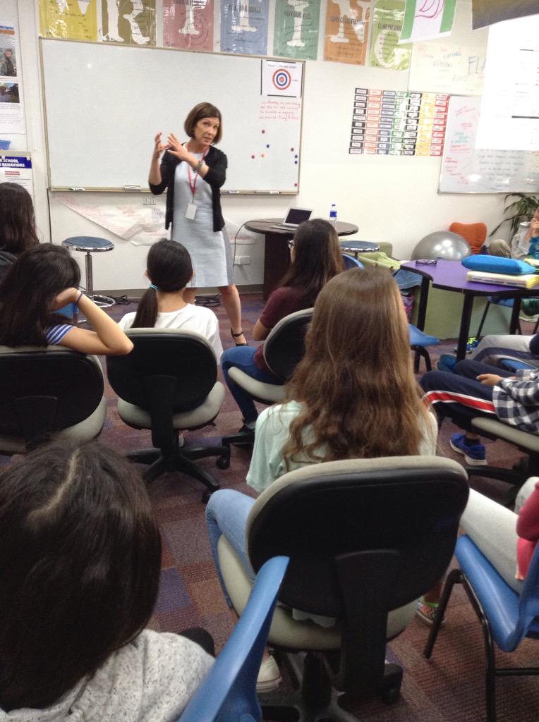 bboyer's tweet photo. #sasvisitingauthor2015 with Candace Fleming in the PD MS, http://t.co/A0dDOS1sM7