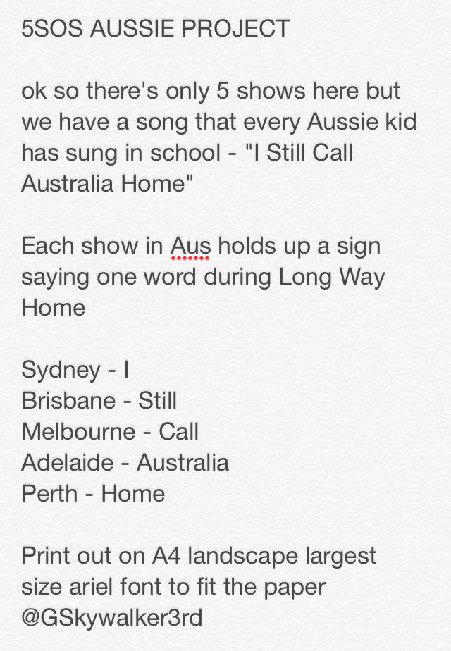 GSkywalker3rd's tweet photo. #5SOSAussieProject http://t.co/qHQup5GiHl