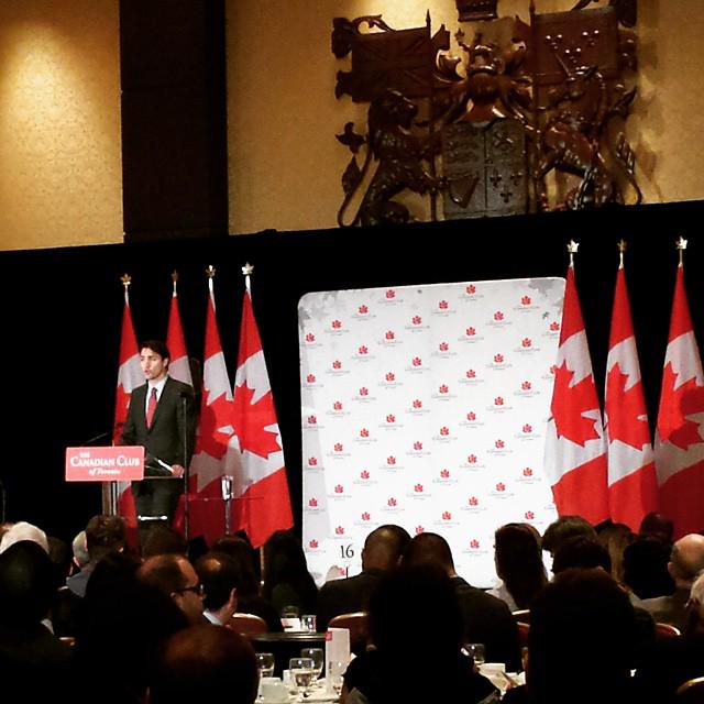 alialiandra's tweet photo. @JustinTrudeau on fairness and growth for the middle class at @CdnClubTO http://t.co/a3IMKpFUHQ