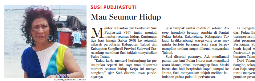 kompasmuda's tweet photo. ”Kalau kerja menteri berkunjung ke pulau-pulau seperti ini,saya mau dikontrak menteri seumur hidup"- @susipudjiastuti http://t.co/JooSxDr3LC