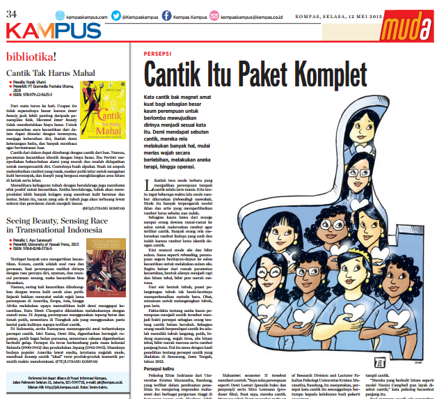 kompaskampus's tweet photo. Yiha! Hari Selasa niih saatnya baca rubrik #KompasKampus. Widiih sedap nih #Argumentasi hari ini bahas ttg CANTIK http://t.co/c1WsVZrX3b