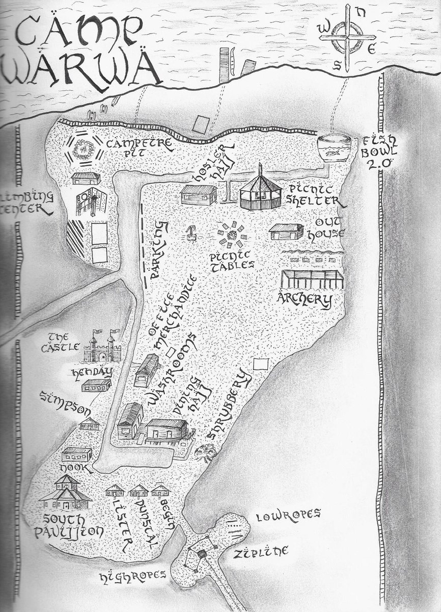 campwarwa's tweet photo. Check out this amazing Middle Earth style map of camp.  Thanks Crash! http://t.co/ZZGgLjXHpm