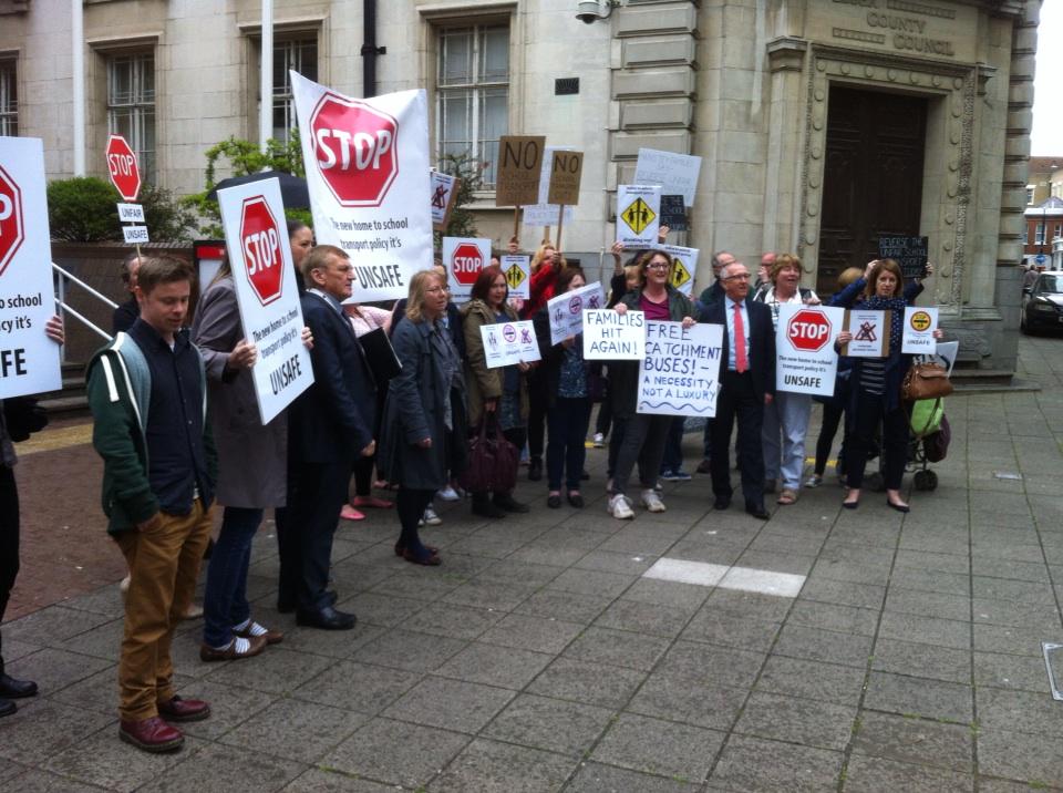 garethjgeorge's tweet photo. Parents protest at County Hall in #Chelmsford over proposed changes to school transport policy http://t.co/VOVqpP0H3B