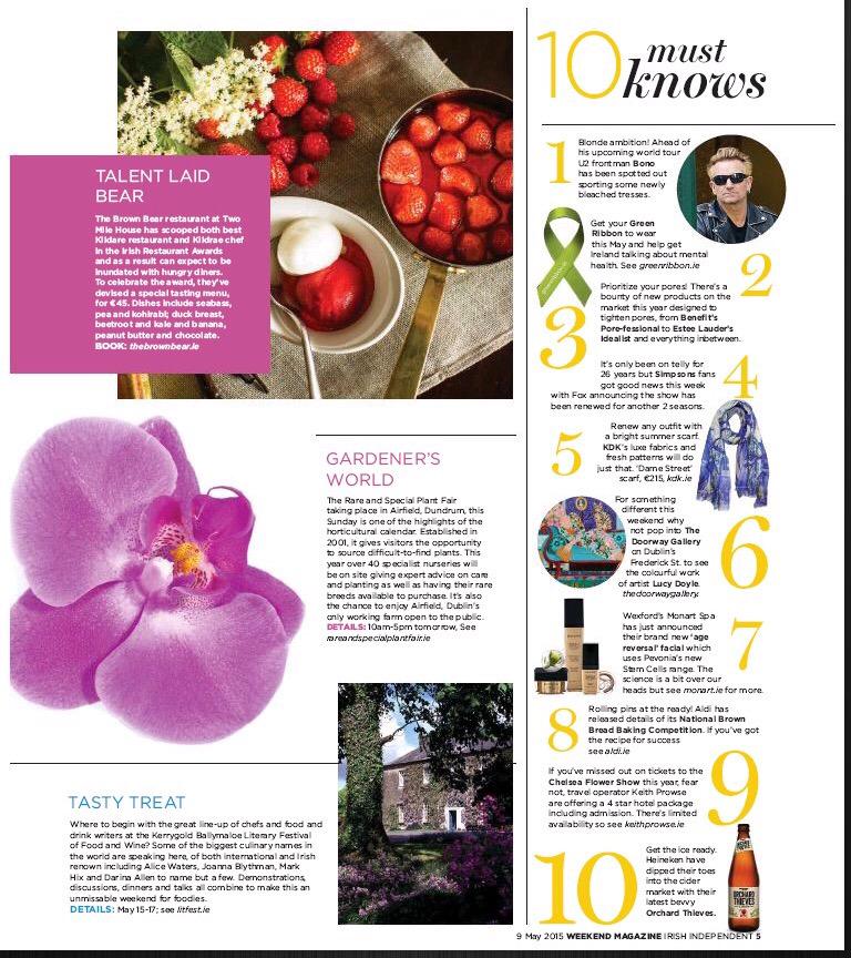 @IndoWeekend delighted to be mentioned with College Green ...thank u #10mustknows #bonosablonde