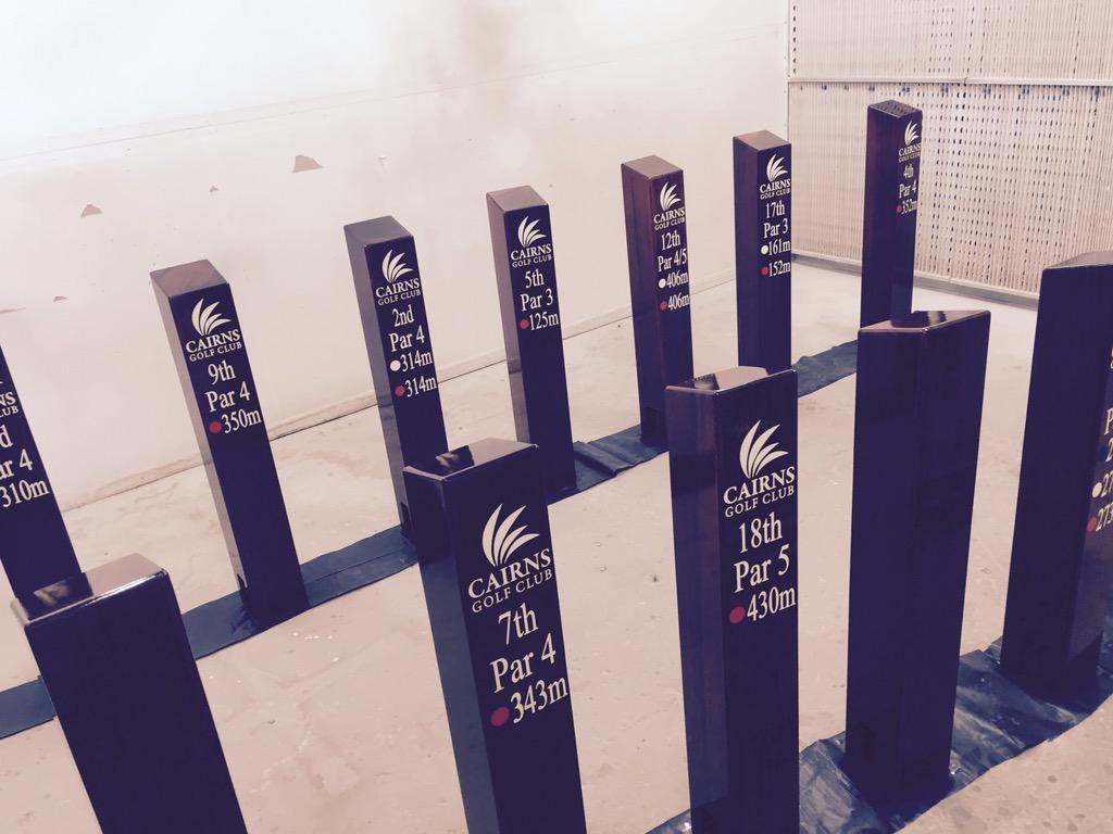 New tee signs being installed this week #awesome <a href="/GolfQueensland/">John Bennett</a>