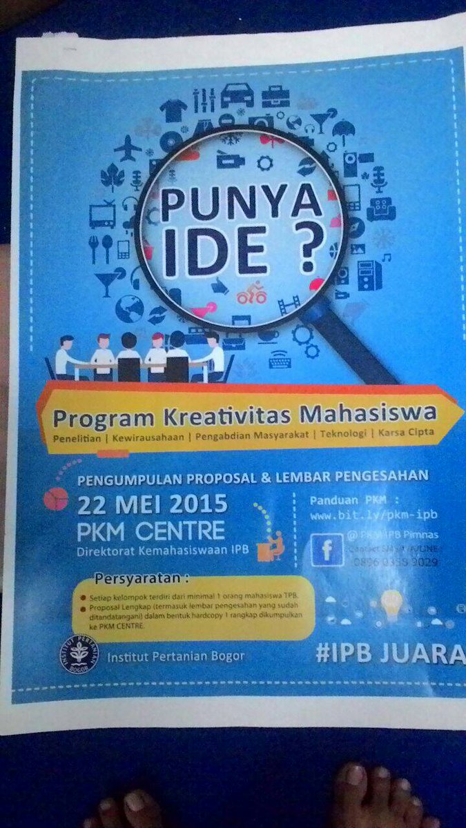 gozania's tweet photo. tunjukan kreatifitas kalian di ajang PKM 2015 @BEMJ_Smart http://t.co/rtJFb15ML6