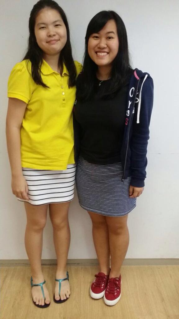 TriciaPiggy's tweet image. Toastmasters in CHS👭 #samecca #samekindofskirt #samecourse #sameclass BUT SHE IS TALLER THAN ME😭