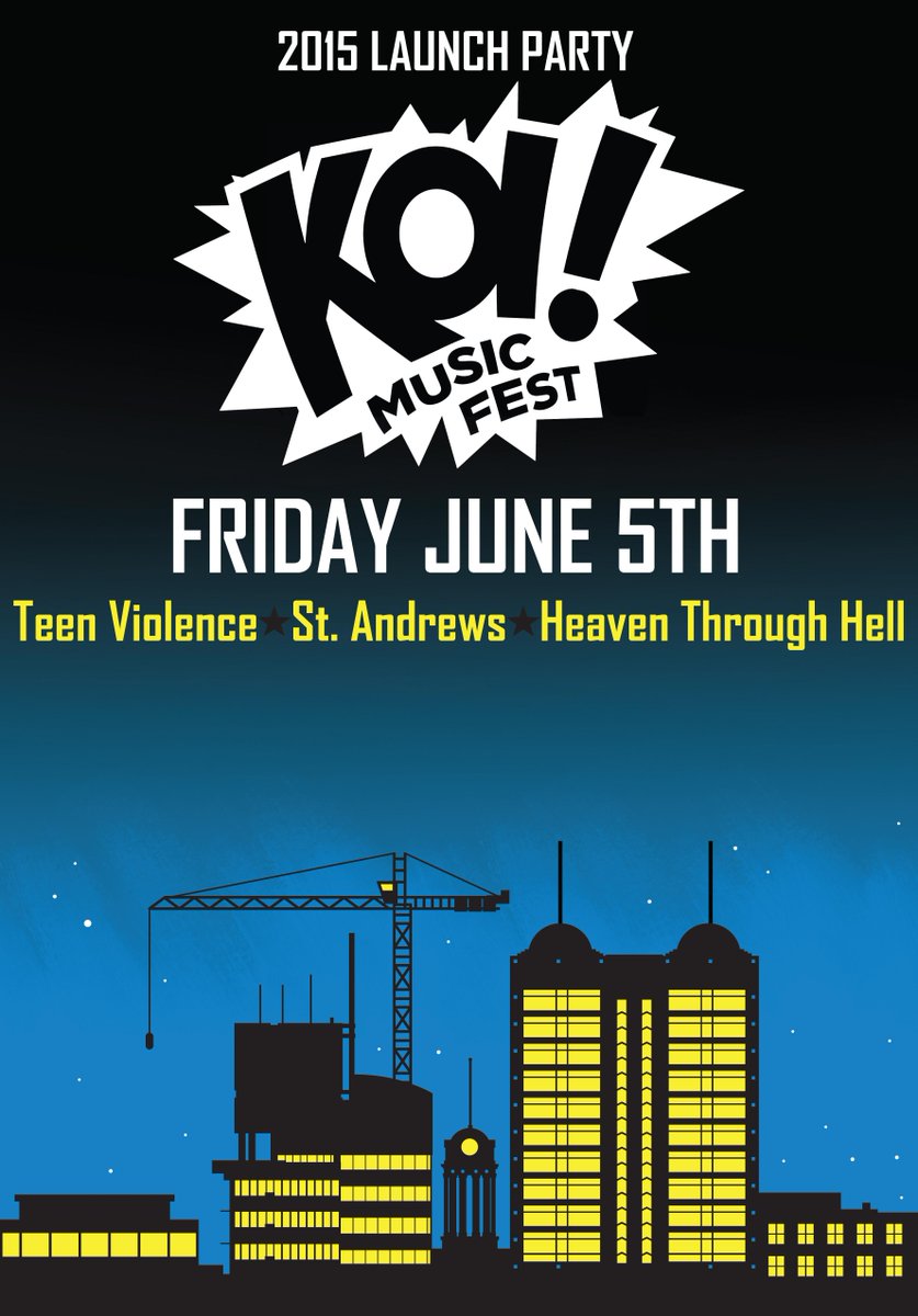 #KOIFest15 Launch Party Friday June 5 with <a href="/teenviolencebnd/">Teen Violence</a> <a href="/standrewsband/">St. Andrews</a> @heavthroughhell facebook.com/events/3437158…