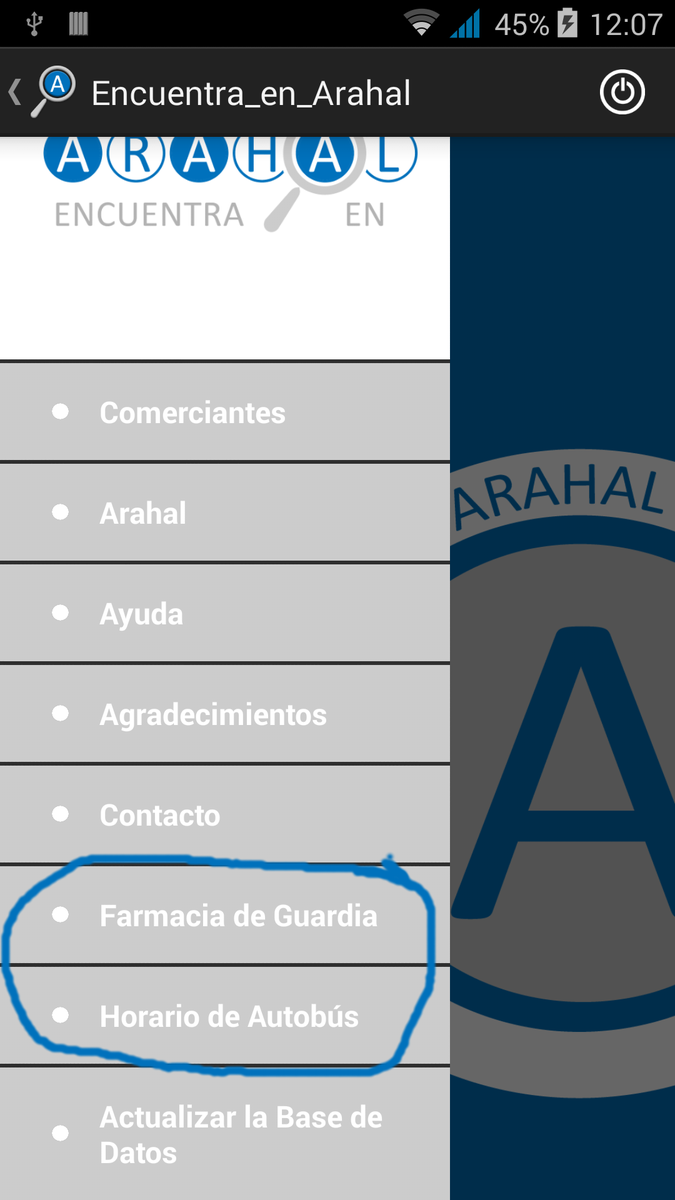 Buenos dias. 
Ya esta disponible en la app, dos nuevos menús. Farmacia de Guardia y Horario de autobus a Sevilla.