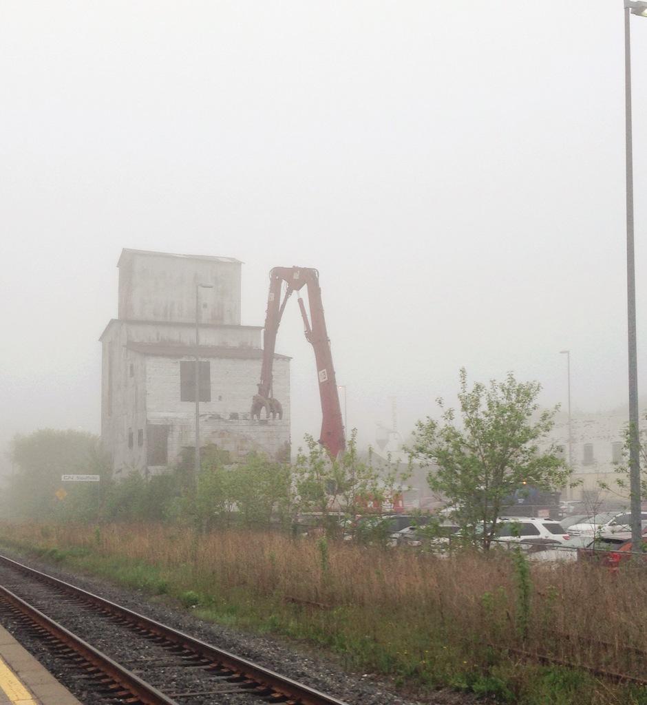 Appropriate weather to say goodbye. Was anyone involved to save what could be, I'd love to hear. #history