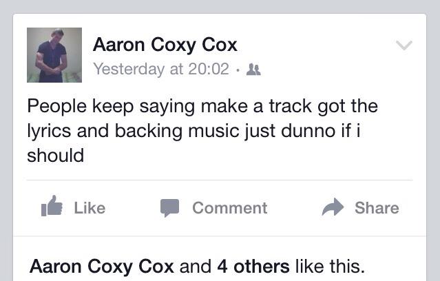 ZacCox95's tweet photo. Watch this space, big tunes coming soon by my 22 year old brother.....lol what an absolute melt😂😭😂 #mcHomeless👌🏼😭😂 http://t.co/fYBibxGEj7