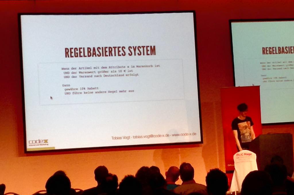 Barcamp mit Warenkorbpreisregeln. <a href="/tobi_pb/">Tobias Vogt</a> rät: Selbsterklärende Regelnamen #mm15de