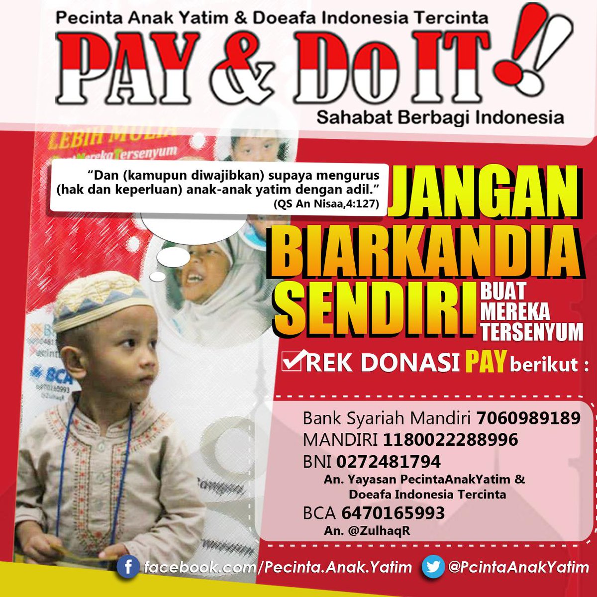 #DonasiAnakYatimDoeafa Yuk sisihkan rezeki kita #BuatMerekaTersenyum bersama PcintaAnakYatim | Jazaakumullah
