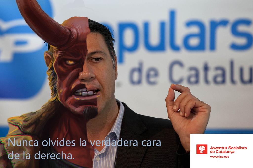 nniobe's tweet photo. ¿Ya conoces la verdadera cara de la derecha? @AlbiolAlcalde_ = dimoni pelut, a #Badalona no et vol ningú! #sonelPP http://t.co/VCVLcnfB9d